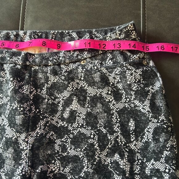 Michael Kors black and white lace floral print pull on pants, ladie's medium - Picture 7 of 9